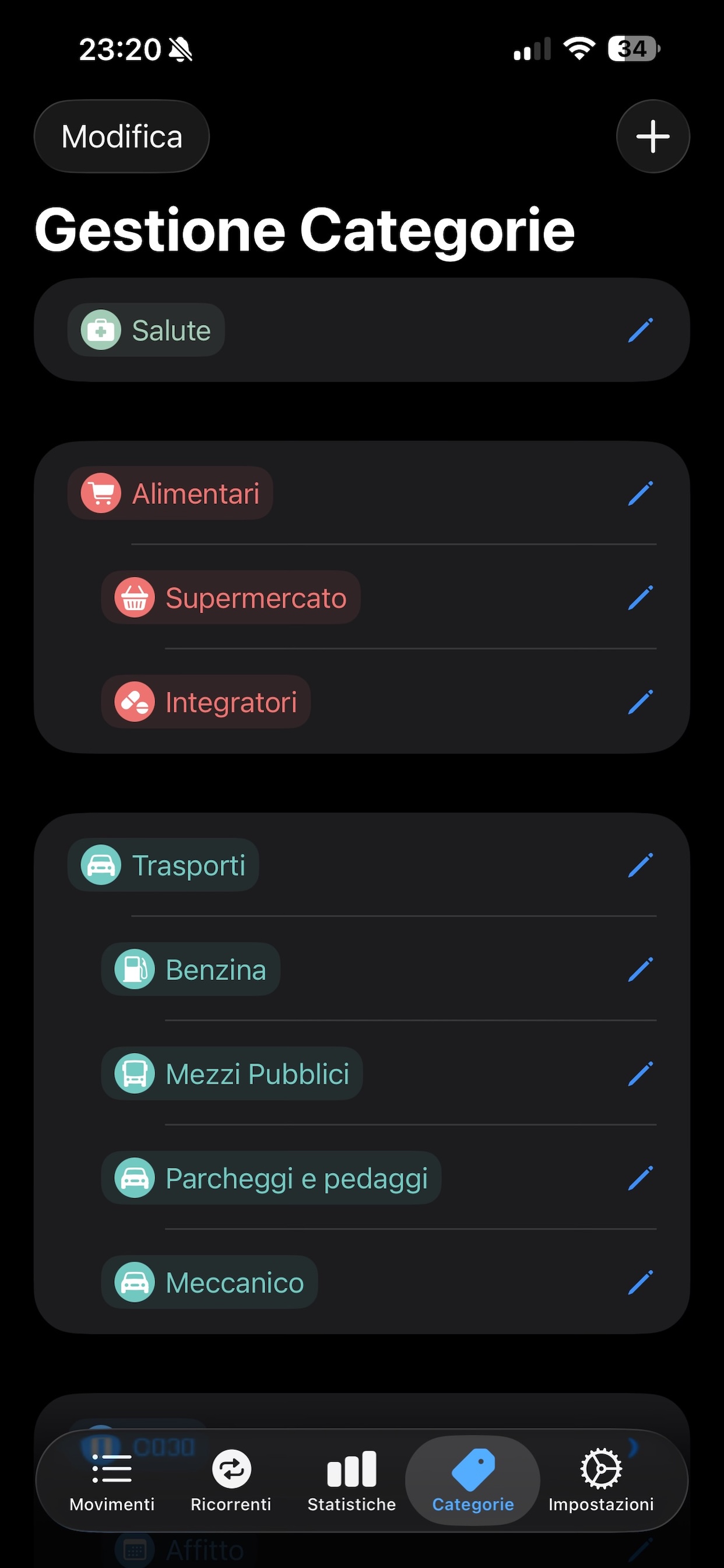 WalletManager - Categorie